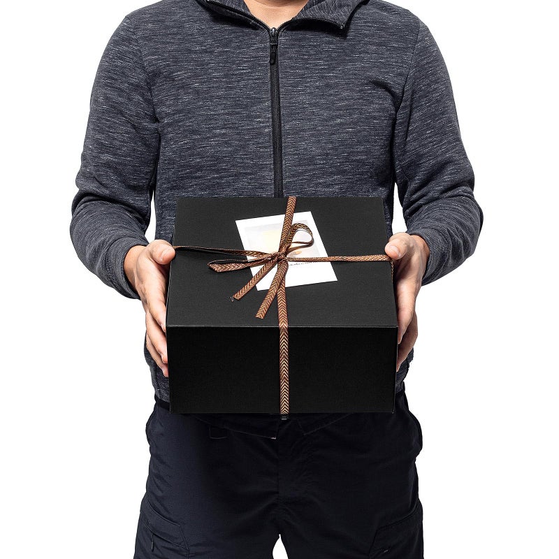 Mcfleet Black Gift Boxes with Lids 10x10x5 Inches 10 Pack Groomsmen Proposal Cardboard Gift Box for Presents, Christmas, Wedding, Graduation, Holiday, Birthday Craft Present Packaging - Image 5