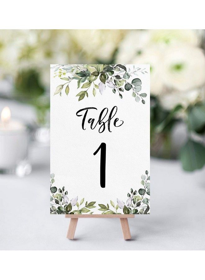 Printed Party Table Card Numbers Set 125 And Head Table Card Greenery  - Image 1