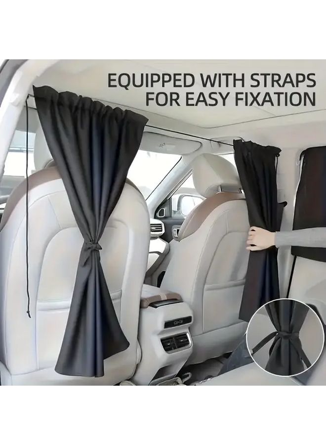 2025 Upgraded 2 Pieces Of Black Adjustable Car Privacy Curtain For Front And Rear Seats Machine Washable Easy To Install Fits Most Car Models Excellent Light Blocking Effect In Car Privacy Design - Image 5
