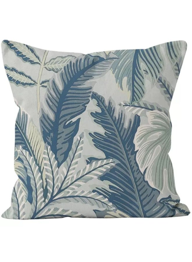 أوليس فيرس  مجموعة من 4 أغطية وسائد مربعة باللون الأزرق الطازج على الطراز المتوسطي، متينة ومقاومة للبهتان، ناعمة وآمنة على البشرة، مناسبة للصالونات والأسرة وغرف النوم والسيارات وغرف المعيشة. - Image 3