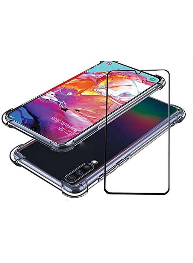 erorex For Samsung Galaxy A30S King Kong Cover Anti Burst Super 4 Corner Protection Transparent With Screen Protector 5D Curve Black - Image 4