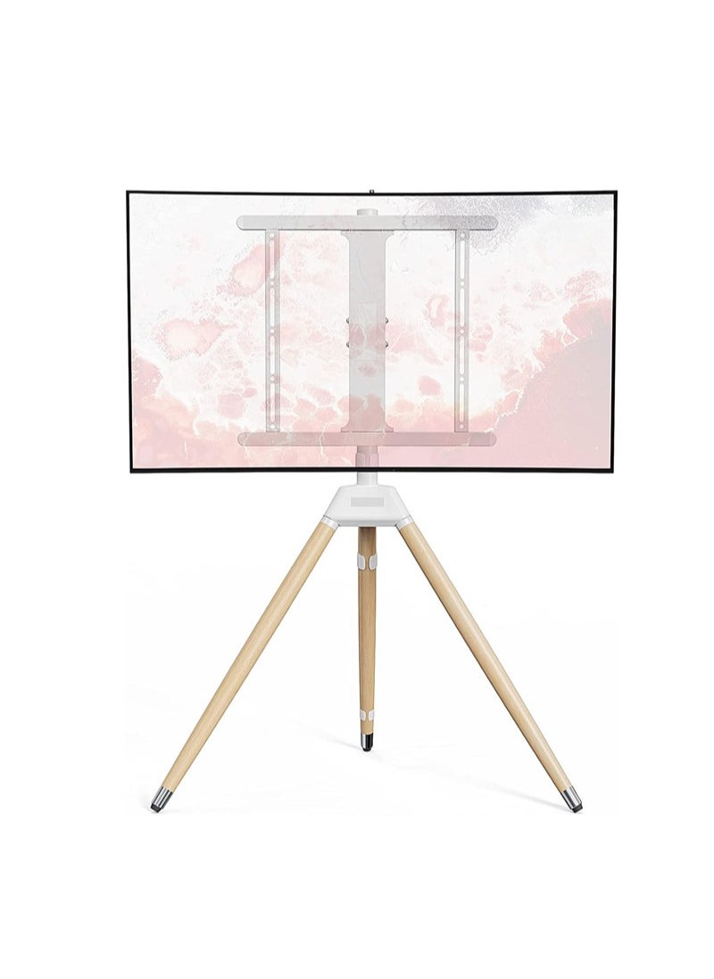 FlashHawk Floor TV Stand for 32-65 inch ScreenHeight Adjustable Floor TV Stand for 32-65 Inch Screens, Corner TV Stand Mount with Wood Legs for Bedroom, Living Room, Studio  - Image 2