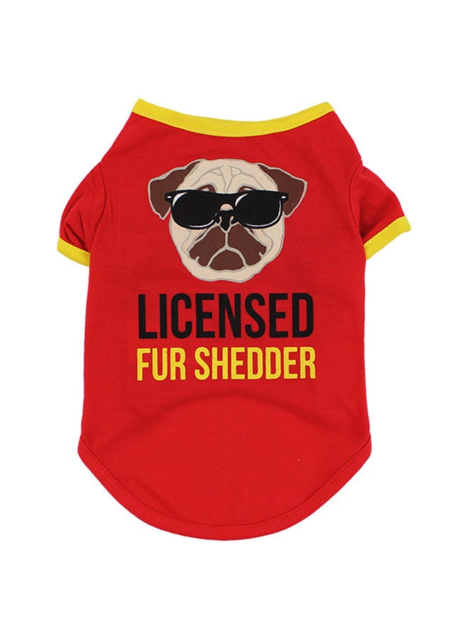 NIBEMINENT Licensed Fur Shedder Printed Pet T-Shirt Red/Yellow L  - Image 1
