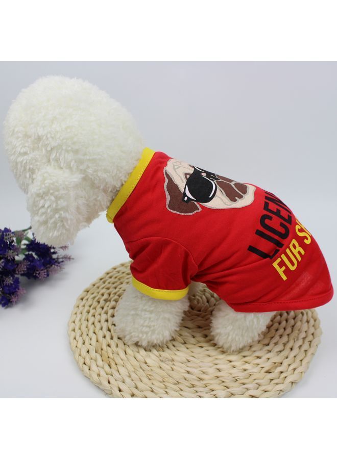 NIBEMINENT Licensed Fur Shedder Printed Pet T-Shirt Red/Yellow L  - Image 3