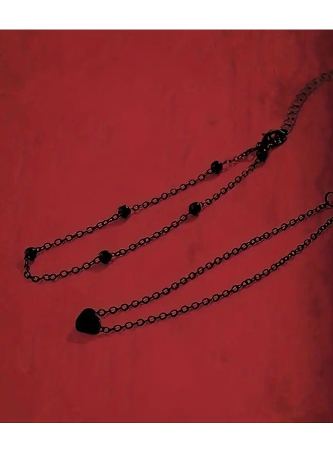 Home Clearance Sale 2pcs Trendy Style Fashion Iron Heart & Shen Zhu Decorative Foot Chain for Women's Daily Decoration - Image 2