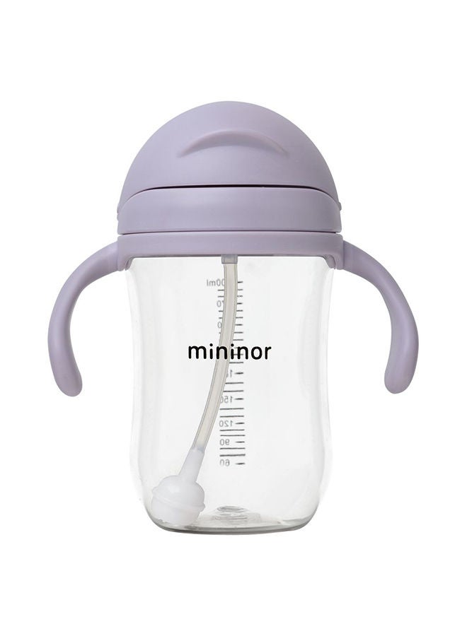 Mininor Tritan Straw Bottle - 330ml - Lilac Flower - Image 1