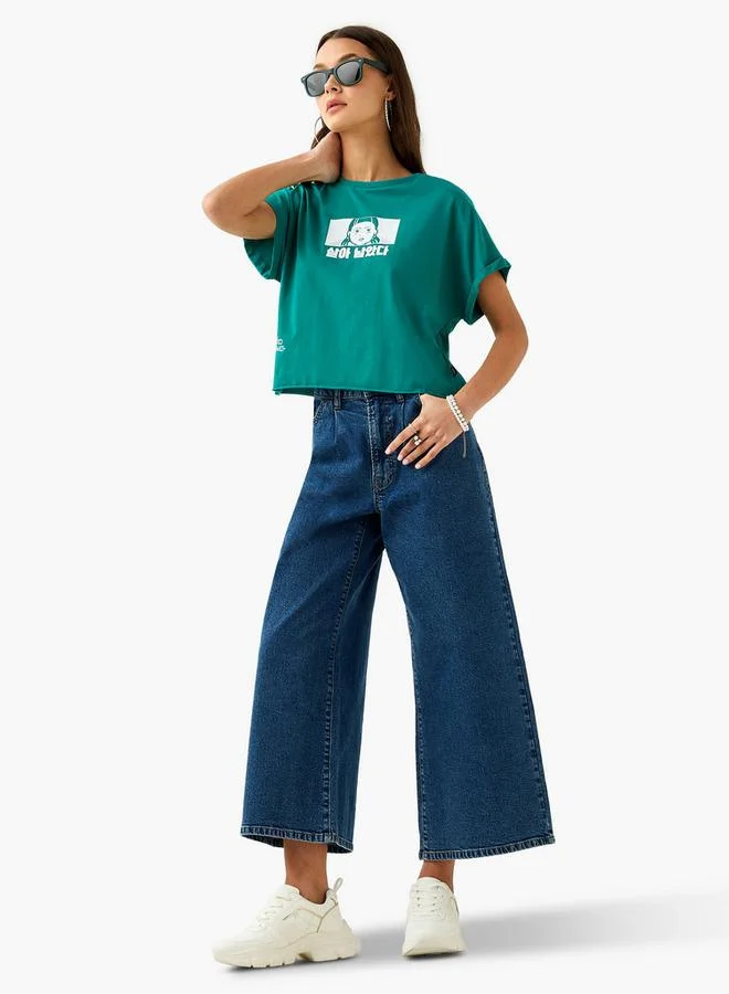 اس بي كاركترز تيشيرت قصير بطبعة لعبة الحبار