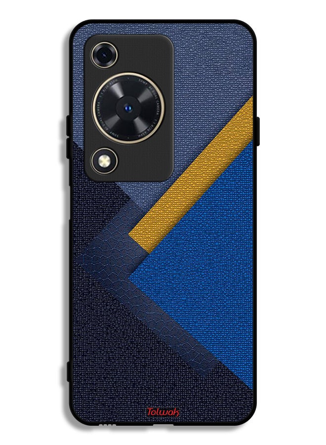 Tolwak Huawei Nova Y63 Protective Case Cover Triangles Leather Shades Pattern