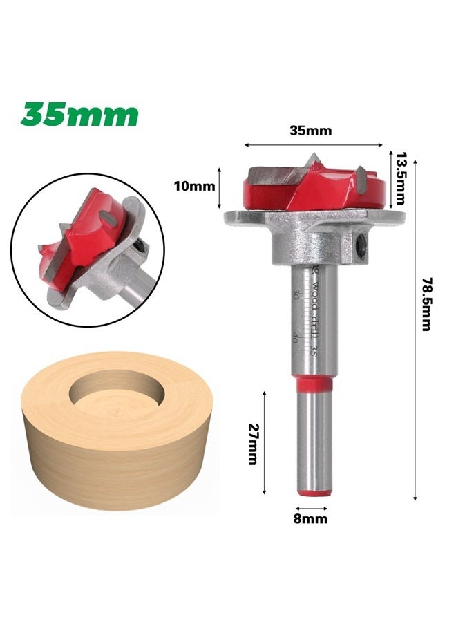 منشار ثقب مفصلي بت 35 مم، رأس مثقاب من كربيد التنجستن، أدوات فتح ثقوب النجارة، فتحات ناعمة، نتوءات صغيرة - Image 4