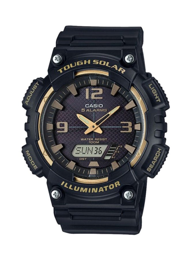 كاسيو ساعة يد رقمية وبعقارب وسوار من الراتينج طراز AQ-S810W-1A3V - قياس 52 مم - لون أسود رجال - Image 1