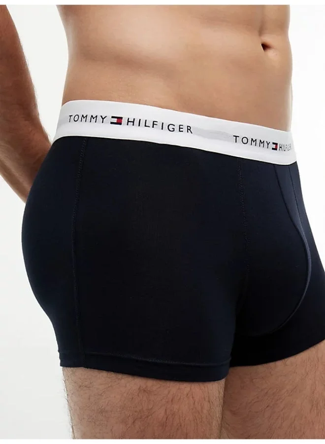 Tommy Hilfiger Primary Red/White/Desert Sky 3-Pack Signature Repeat Logo Waistband Trunks for Men | Best Price UAE