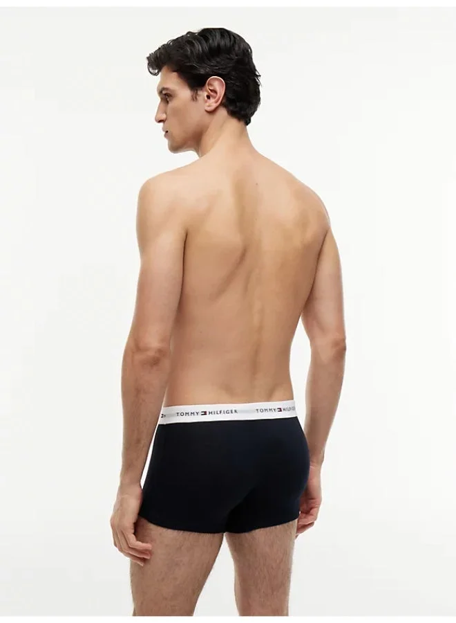 Tommy Hilfiger Primary Red/White/Desert Sky 3-Pack Signature Repeat Logo Waistband Trunks for Men | Best Price UAE