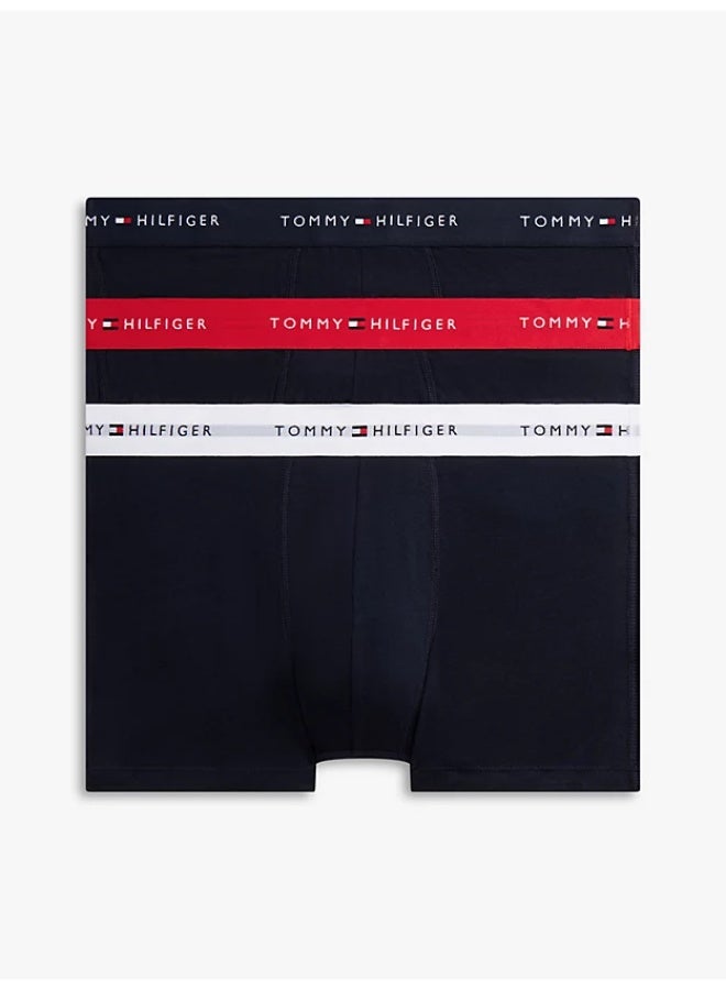TOMMY HILFIGER 3-Pack Signature Repeat Logo Waistband Trunks - Image 1