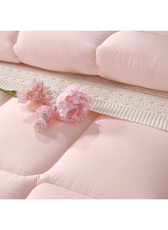 Fuanna, Warm And Cozy Seven-hole Antibacterial Fiber Quilt, Winter Thick Comforter, 4.1 Jin, 152*210cm, Pink - Image 2