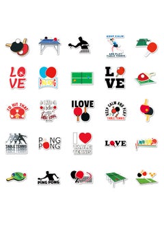 Generic 50 Pcs Table Tennis Stickers Vinyl Waterproof Sports Ping Pong Stickers for Laptop Luggage Cars Bike Water Bottle Phone Guitar Computer Ping Pong Stickers for Teens Adults Boys Girls  - Image 2