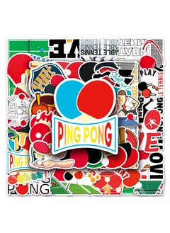 Generic 50 Pcs Table Tennis Stickers Vinyl Waterproof Sports Ping Pong Stickers for Laptop Luggage Cars Bike Water Bottle Phone Guitar Computer Ping Pong Stickers for Teens Adults Boys Girls  - Image 3