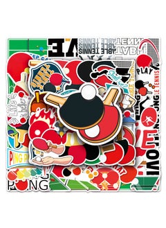 Generic 50 Pcs Table Tennis Stickers Vinyl Waterproof Sports Ping Pong Stickers for Laptop Luggage Cars Bike Water Bottle Phone Guitar Computer Ping Pong Stickers for Teens Adults Boys Girls  - Image 5