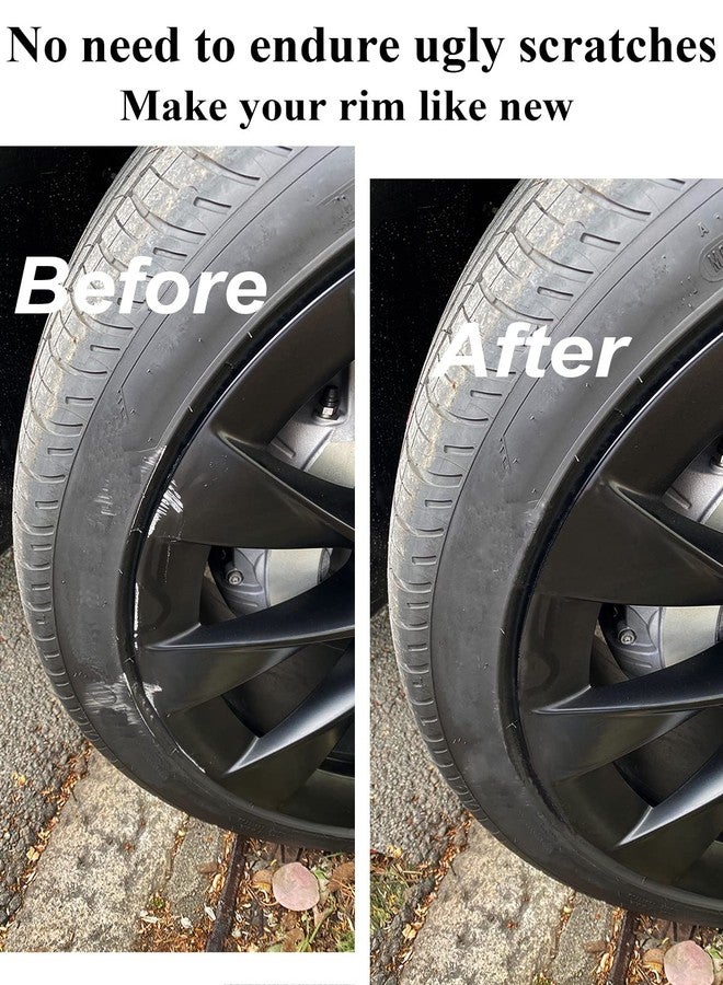 SYOAUTO قلم طلاء SYOAUTO لإصلاح خدوش جنوط العجلات، قلم طلاء جنوط السيارات، لون عالمي، طلاء جنوط أسود مطفي ساتان (أسود مطفي) - Image 4