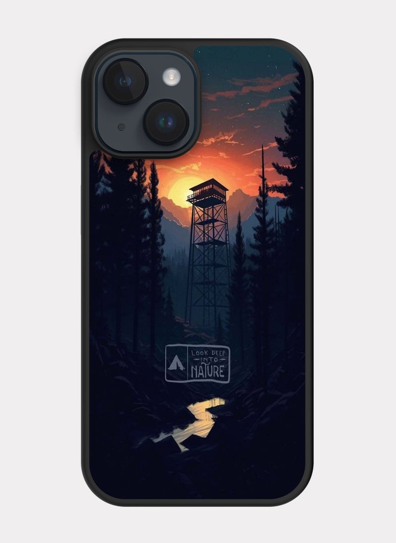 PXLAAT iPhone 14 case cover Forest Watchtower - Image 1