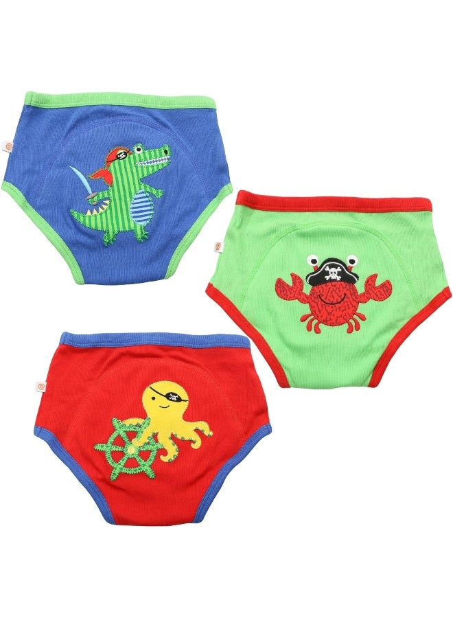 ZOOCCHINI Organic Cotton 3Pc Potty Training Set, Pirate Pals, 3-4 Years - Image 1