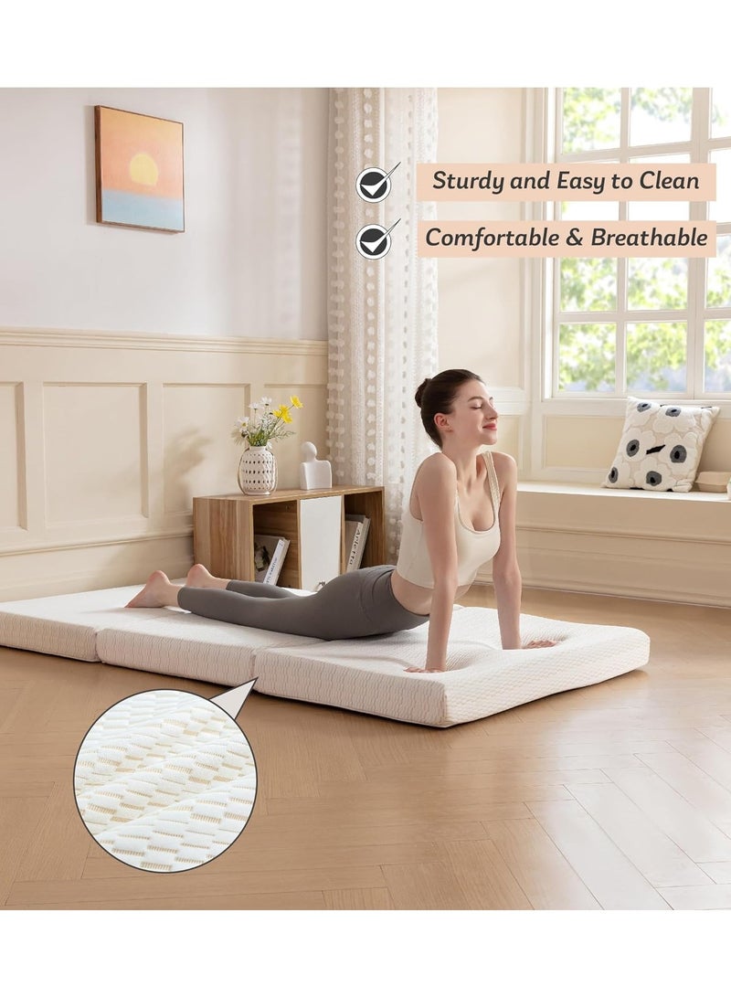 Comfy مرتبة كلاسيكية مريحة من القطن المحبوك قابلة للطي 180×90×7 سم - Image 3