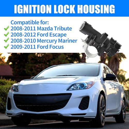 KAVIUS 989-019 Ignition Lock Housing Compatible with Ford Escape 2008-2012 Fit with Ford Focus Ma-zda Tribute 2008-2011 Fit with Mercury Mariner 2008-2010 Ignition Switch Replaces 9L8Z3511A ZZDB66160 - Image 2
