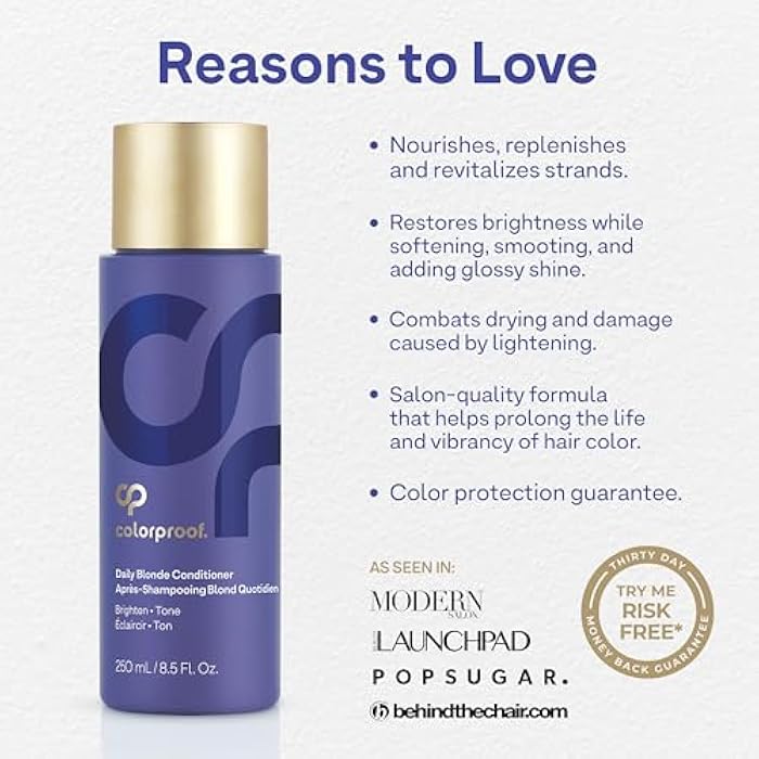 Colorproof Daily Blonde Conditioner 8.5 Fl. Oz. Purple Conditioner for Blonde Hair with Citrus, Jasmine & Coconut Milk Scent, Sulfate Free Conditioner for Detangling and Toning - Image 4