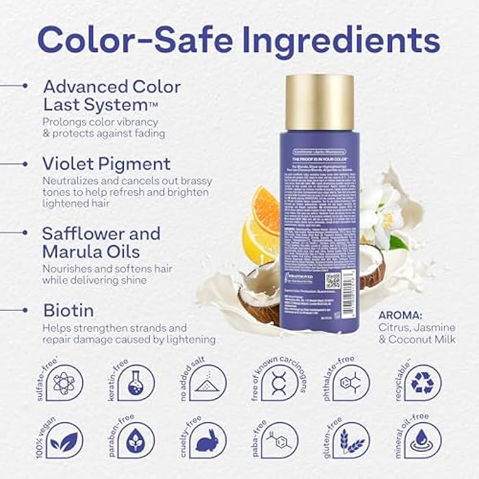 Colorproof Daily Blonde Conditioner 8.5 Fl. Oz. Purple Conditioner for Blonde Hair with Citrus, Jasmine & Coconut Milk Scent, Sulfate Free Conditioner for Detangling and Toning - Image 3