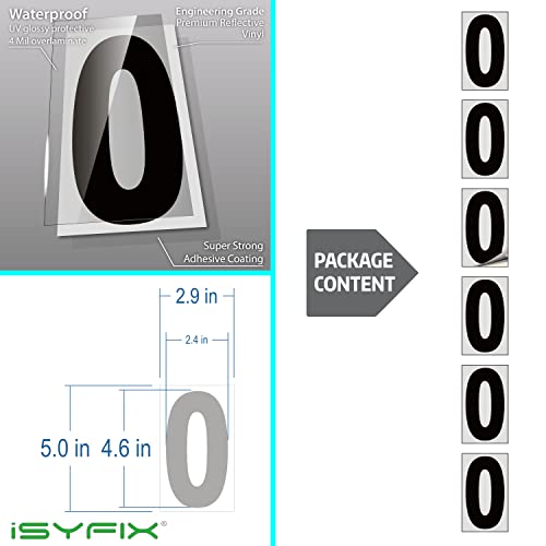 iSYFIX Black Vinyl Number 2 (Two) Stickers - 6 Pack 5 inch - Premium Decal, White Background, Pre-Spaced for Mailbox, Signs, Window, Door, Cars, Trucks, Home, Business, Address, Indoor & Outdoor - Image 2
