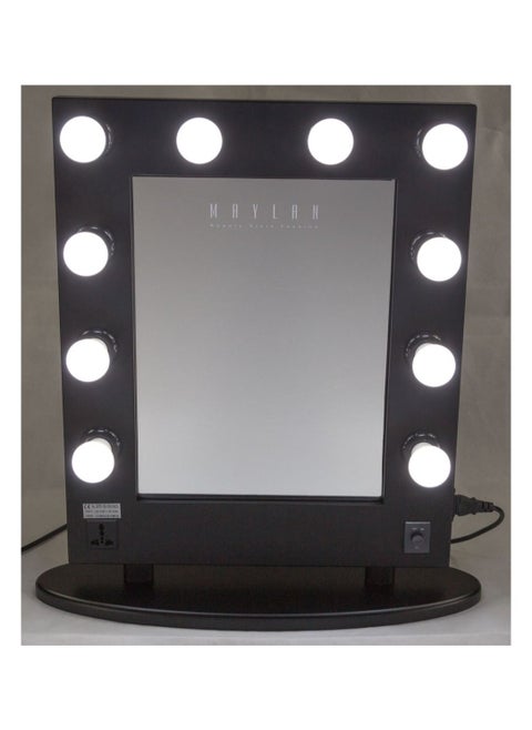 Rectangular Studio Lighted Make-up Stage Mirror Black