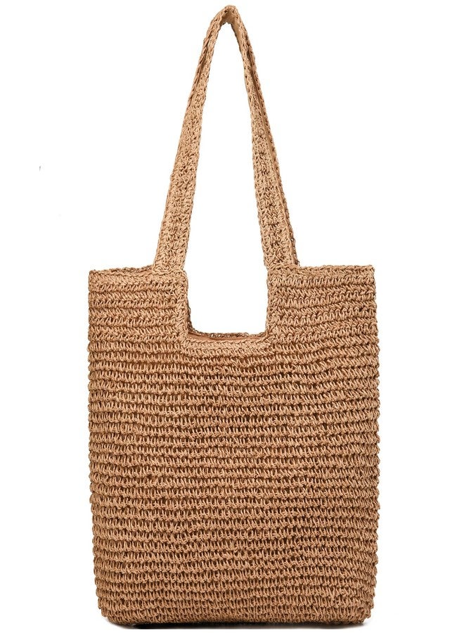 YAVCOOL Straw Beach Bags for Women Straw Woven Beach Tote Bag Casual Boho Large Shoulder Handbags Purse for Vacation Holiday Picnic - Image 1