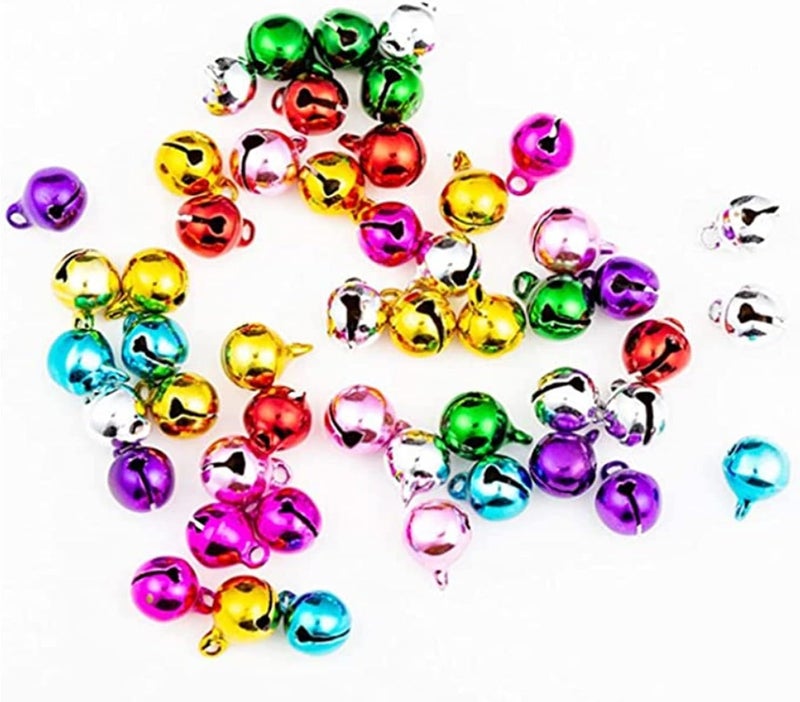ChicAbode Mini Jingle Bells, 100Pcs 1/4in Colorful Craft Bells, DIY Jewelry Making Bracelet Anklets Necklace Charms, Stainless Steel - Image 4
