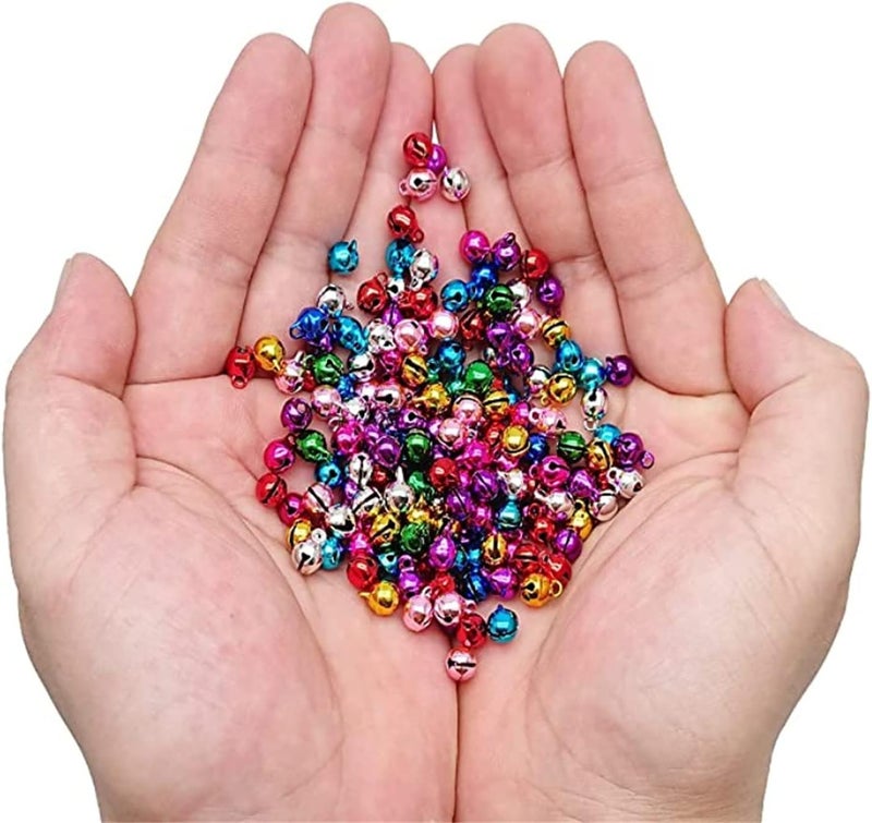 ChicAbode Mini Jingle Bells, 100Pcs 1/4in Colorful Craft Bells, DIY Jewelry Making Bracelet Anklets Necklace Charms, Stainless Steel - Image 2