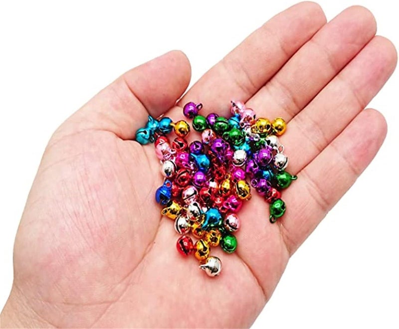 ChicAbode Mini Jingle Bells, 100Pcs 1/4in Colorful Craft Bells, DIY Jewelry Making Bracelet Anklets Necklace Charms, Stainless Steel - Image 3