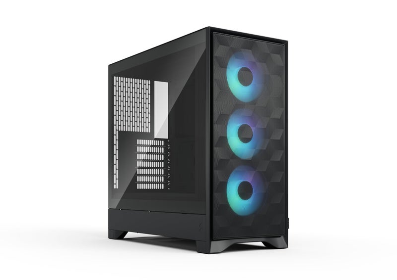 Fractal Design صندوق ألعاب الكمبيوتر Fractal Design Pop 2 Air أسود RGB - زجاج مقسى - تدفق هواء عالي الأداء - لوحة أمامية شبكية - ثلاثة مراوح RGB بحجم 120 مم مرفقة - مساحة داخلية واسعة - دعم لوحات الأم ATX/mATX/ITX - Image 1