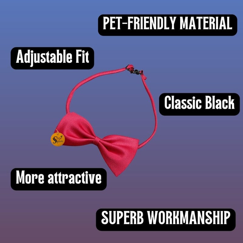 Sage Square Dog Bow Tie Red - Enhance Your Pet's Style with a Glamorous & Versatile Accessory - Adjustable Neck Bow Cum Necktie for Your pet- Medium to Large Size,Glamorous and Functional Accessories - Image 3