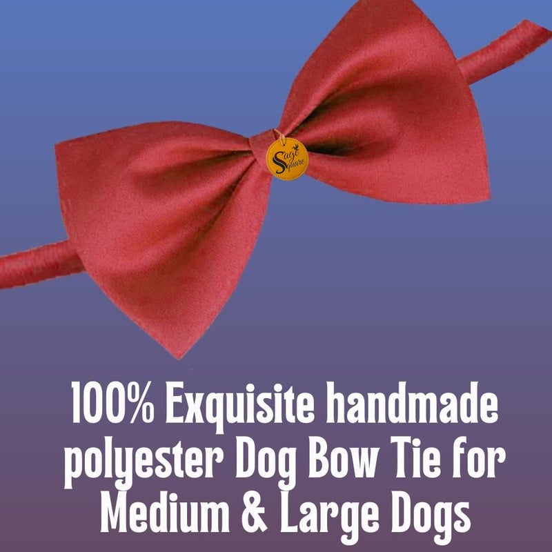 Sage Square Dog Bow Tie Red - Enhance Your Pet's Style with a Glamorous & Versatile Accessory - Adjustable Neck Bow Cum Necktie for Your pet- Medium to Large Size,Glamorous and Functional Accessories - Image 5