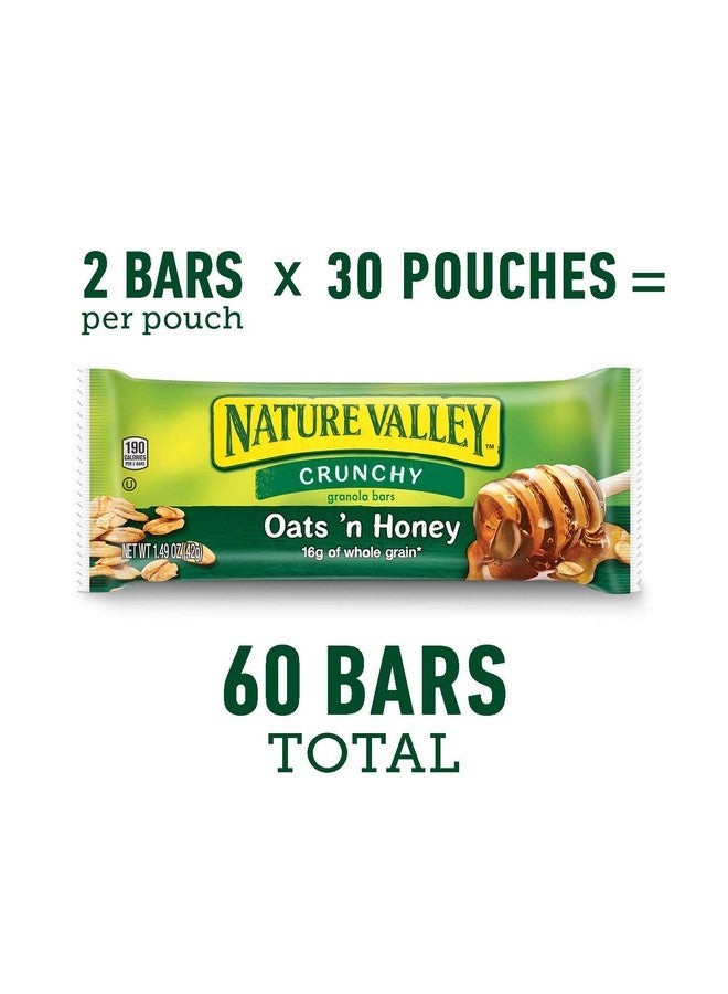Nature Valley Nature Valley Crunchy Oats 'n Honey Granola Bars, 60 Bars, 44.7 OZ (30 Pouches)  - Image 2
