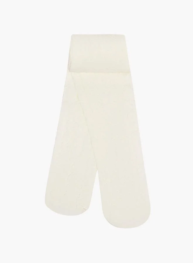 Flora Bella By Shoexpress Textured Tights with Elasticated Waistband - Set of 2