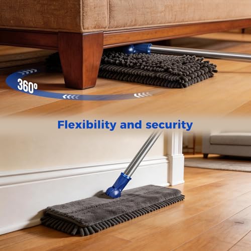 Masthome Microfiber Mops for Floor Cleaning,Dust Mop with 4 Reusable Pads,Flat Flip Mops for Wet & Dry Use,Professional Microfiber Mop for Hardwood, Laminate,Tile Floor Cleaning-1 Scraper - Image 3