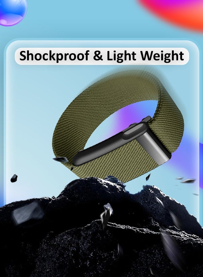 CATANES Nylon Replacement Wristband for Whoop Life MG – Waterproof - Lightweight - Adjustable Fitness Strap - Olive Green - Image 2