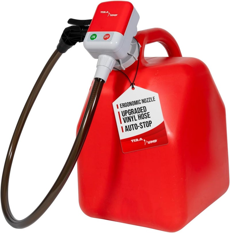 TERA PUMP Auto-Stop Gas Cap Fuel Transfer Pump for Gasoline, Diesel, Kerosene - Image 1