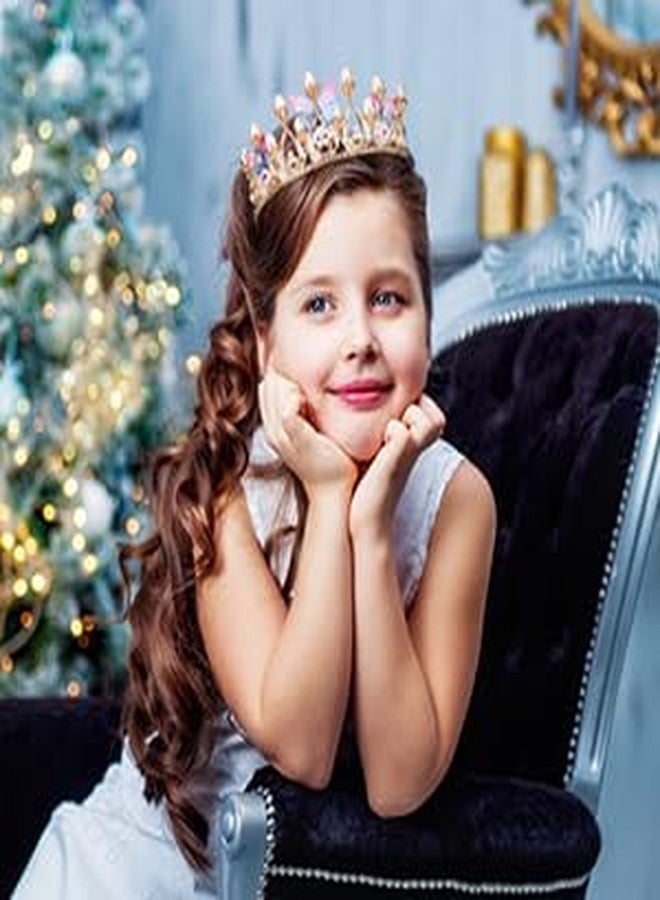 ENAHOLE Butterfly Princess Crown Bridal Accessories Performance Disc Hair Model Gold Pearl Headband Rhinestone Hairpiece,Party Accessories Princess Costume Crown Headband Flower Tiara For Girls/Women - Image 2