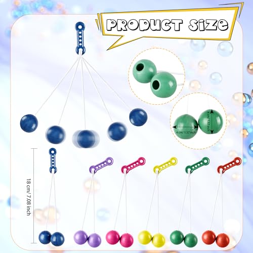 Drayear 12 Pcs Clackers Balls on a String Novelty Swinging Click Clacks Balls for Kids Adults Sensory Toy Vintage Birthday Party Favors 6 Colors - Image 5