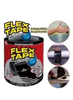 FLEX TAPE Waterproof Flex Seal Super Strong Adhesive Sealant Tape For Any Surface, Stops Leaks, Large (Black) 