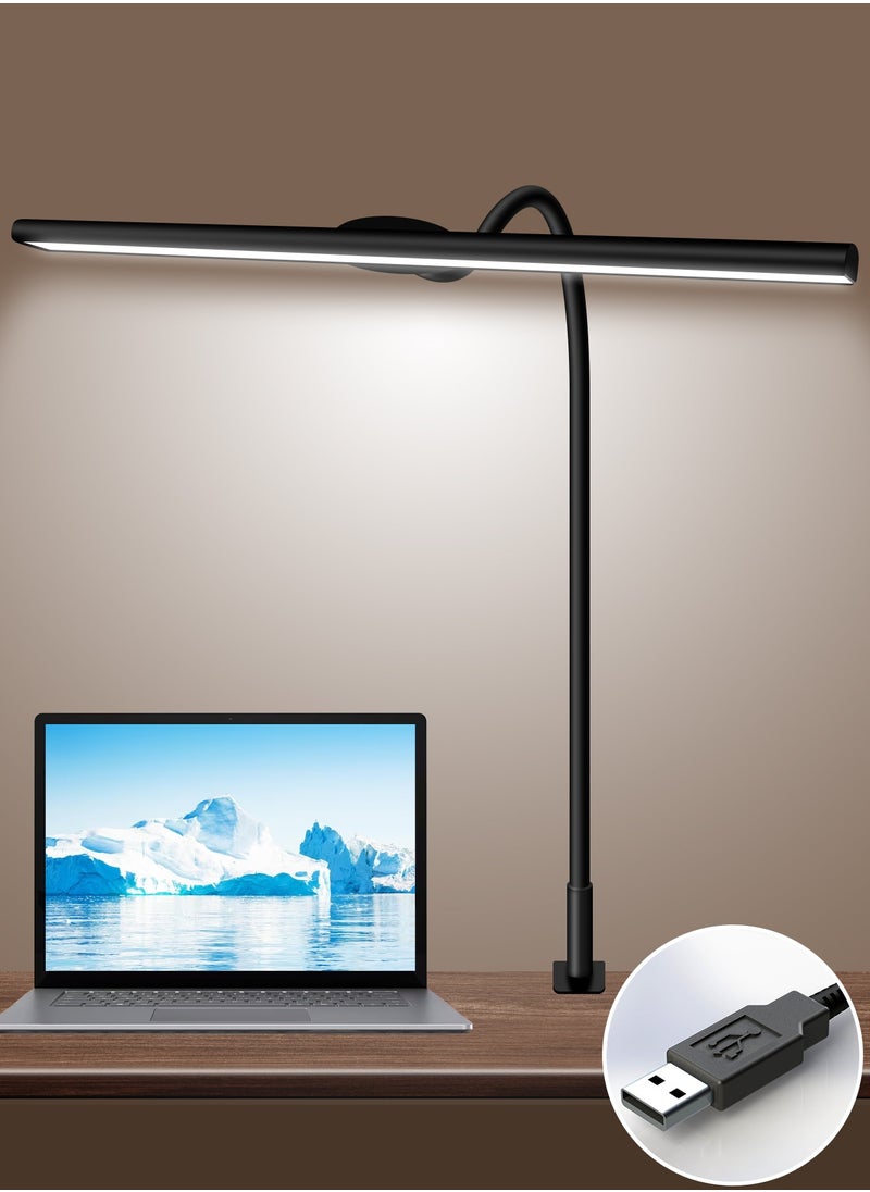 LOOPITYS - LED Desk Lamp for Office Home - Eye-Caring Architect Task Lamp 30 Lighting Modes Adjustable Flexible Gooseneck Clamp Light for Workbench Drafting Reading Study，English instruction manual,40cm - Image 1