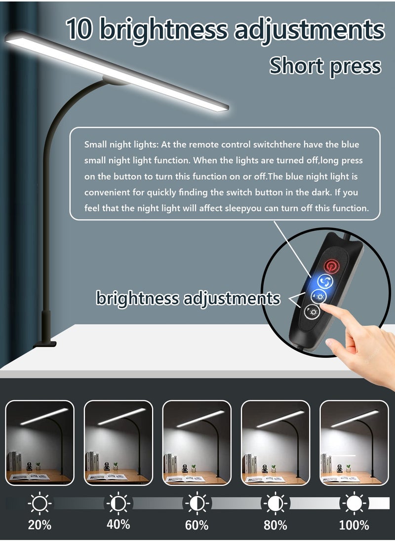 LOOPITYS - LED Desk Lamp for Office Home - Eye-Caring Architect Task Lamp 30 Lighting Modes Adjustable Flexible Gooseneck Clamp Light for Workbench Drafting Reading Study，English instruction manual,40cm - Image 1