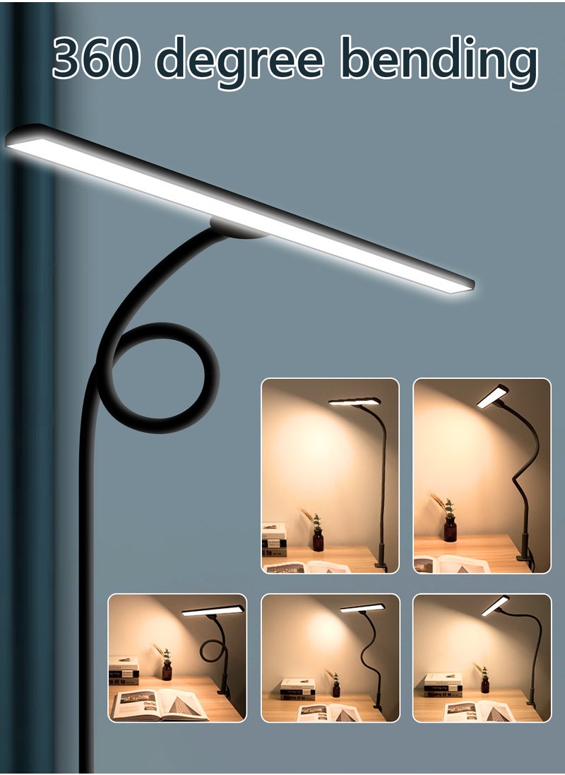 LOOPITYS - LED Desk Lamp for Office Home - Eye-Caring Architect Task Lamp 30 Lighting Modes Adjustable Flexible Gooseneck Clamp Light for Workbench Drafting Reading Study，English instruction manual,40cm - Image 1