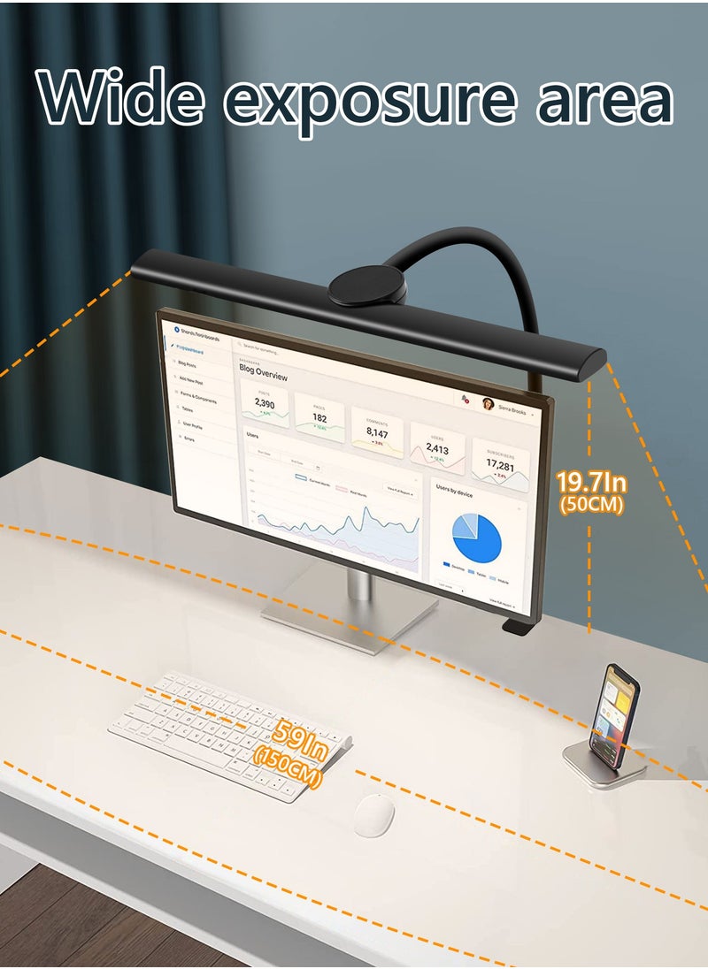 LOOPITYS - LED Desk Lamp for Office Home - Eye-Caring Architect Task Lamp 30 Lighting Modes Adjustable Flexible Gooseneck Clamp Light for Workbench Drafting Reading Study，English instruction manual,40cm - Image 1