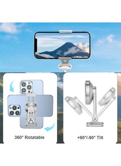 UURIG UURIG PH-06 Portable Magnetic Phone Mount Phone Holder Phone Tripod Mount Aluminum Alloy Replacement for iPhone 14/13/12 Series  - Image 5